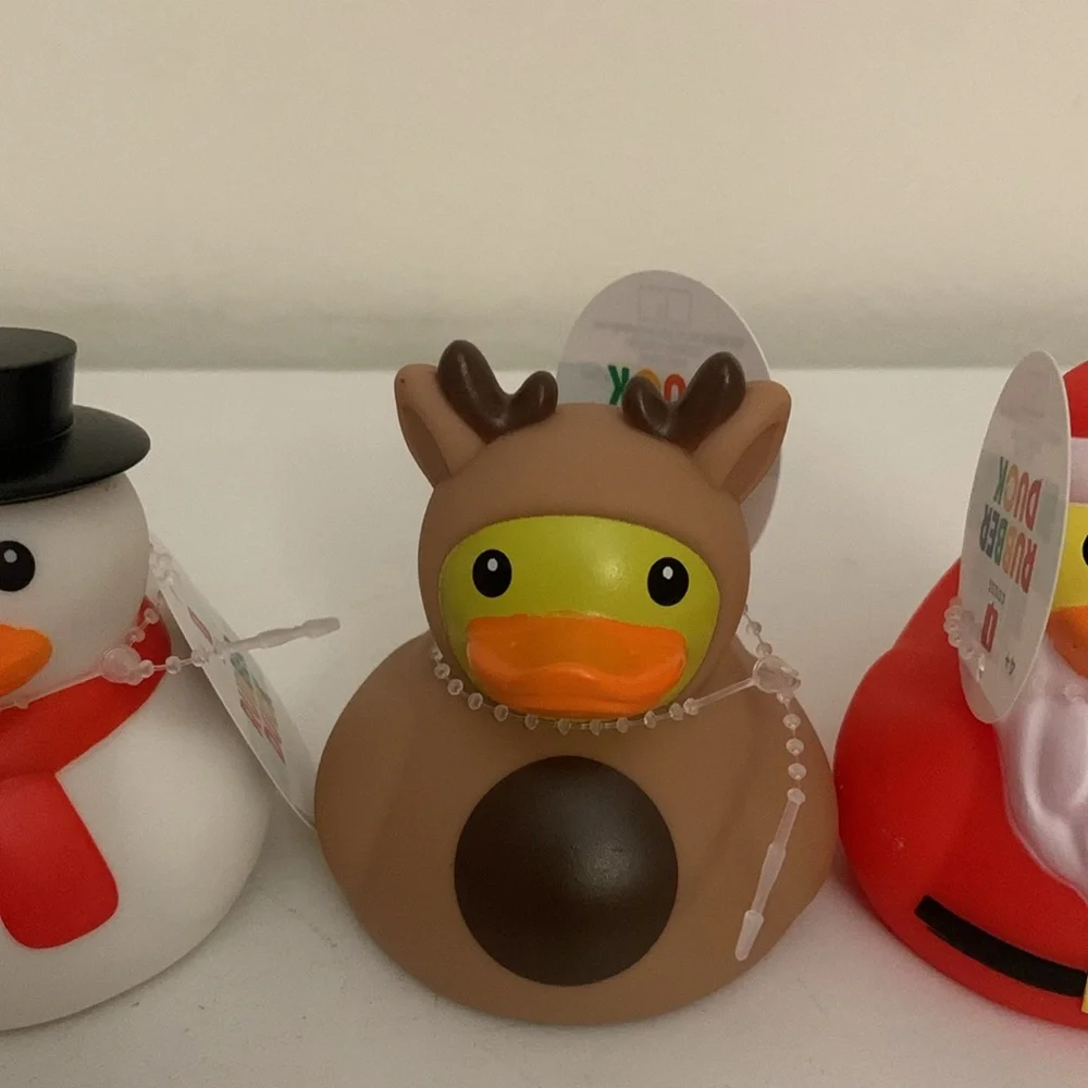 Christmas Target Bullseye Rubber Duck Set Of 4. Brand New.